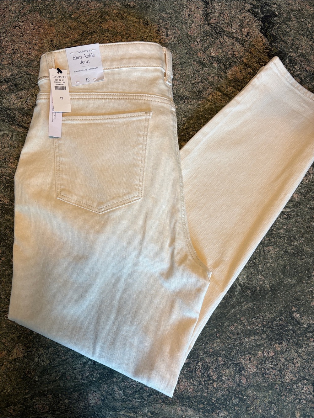 Talbots Cream Slim Ankle Jeans